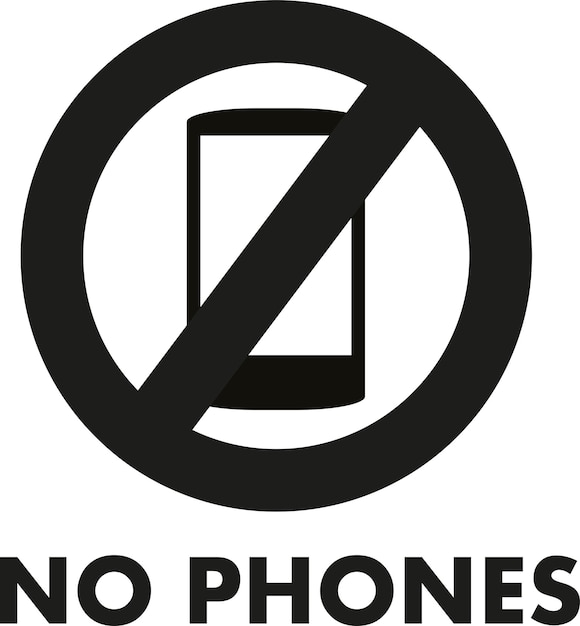 Vector image of a warning sign no mobile phones