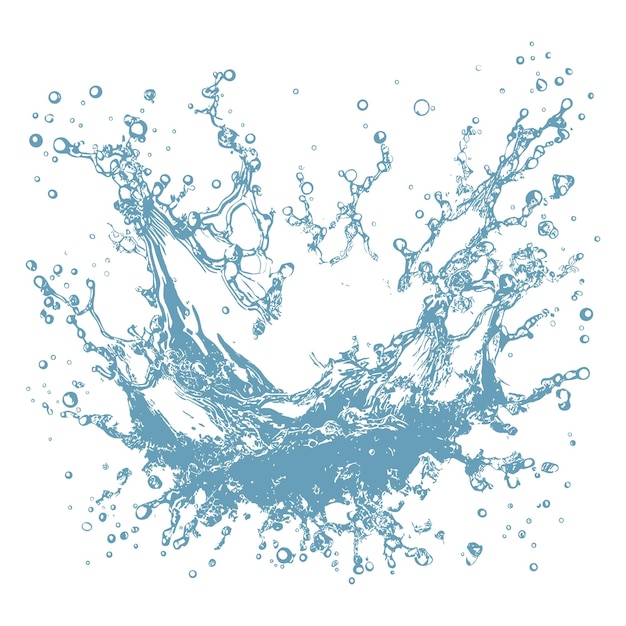 Vector image of water splashing on a white background