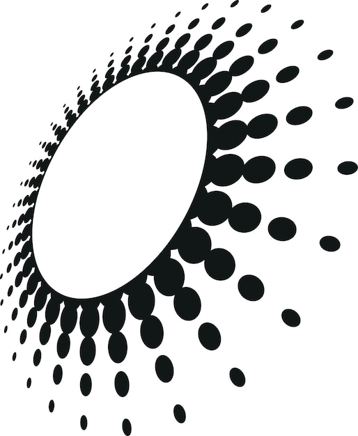 Vector Image Of A White Circle With Halftone Pattern Isolated On Transparent Background