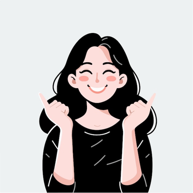 Vector vector image of woman with joyful expression