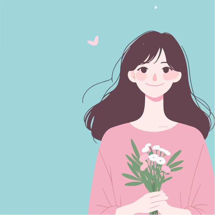 Vector 기쁜 표정을 가진 여성의 터 이미지
