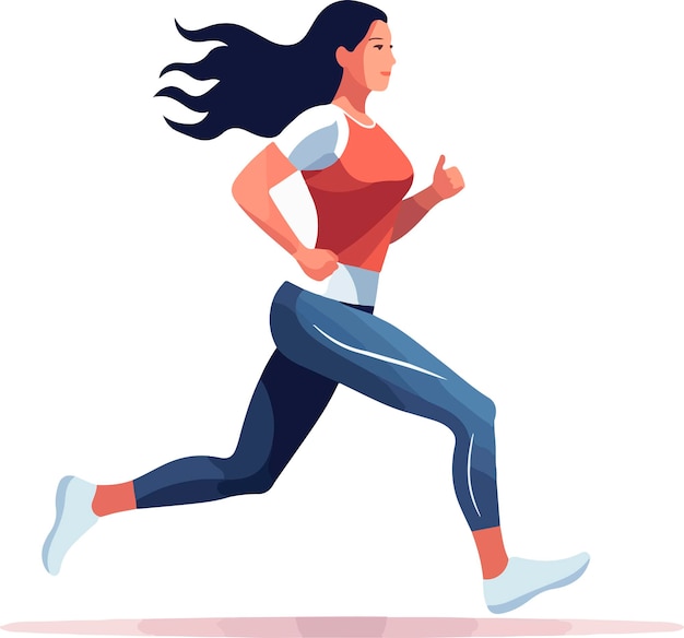 Vector vector images of a beautiful slender girl in a sports uniform is engaged in fitness sports trains