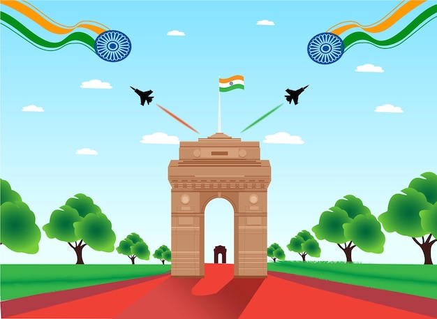 Vector india gate background design vector illustration