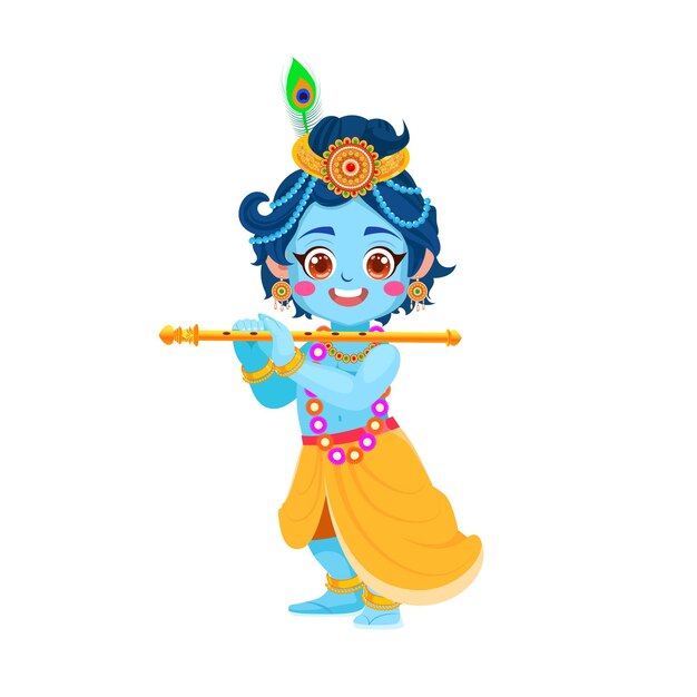Vector vector indian god with blue skin on white background