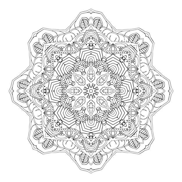 Mandala indiano di vettore mandala di contorno per colorare