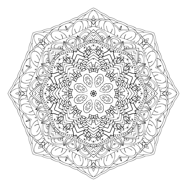 Vector indian mandalaOutline mandala for coloring Page