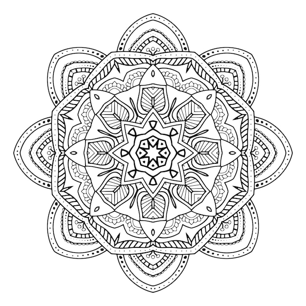 Vector indian mandalaOutline mandala for coloring Page