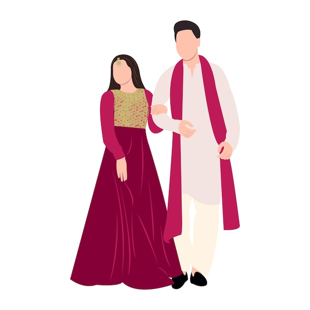 Векторный индийский свадебный пригласительный билет