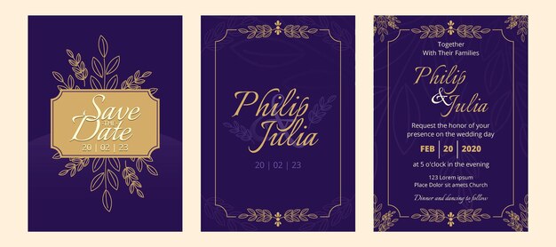 Vector vector indian wedding stationery collection