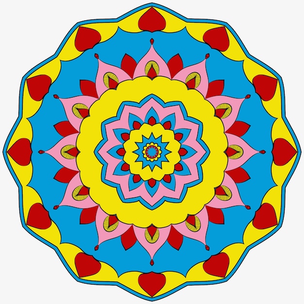 Vector Indiase mandala decoratie ronde ornament circulaire patroon alpona