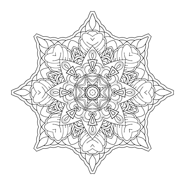 Vector Indiase mandala Overzicht mandala voor het kleuren van pagina