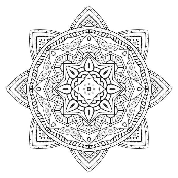 Vector Indiase mandala Overzicht mandala voor het kleuren van pagina