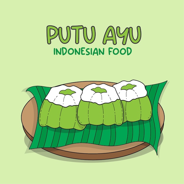 Vector vector indonesian food called putu ayu illustration