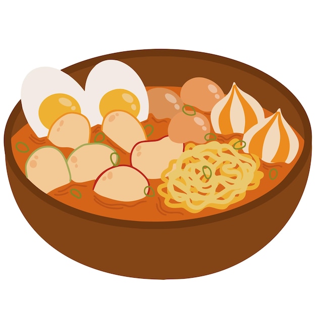 Vector vector indonesian hot food snack seblak illustration