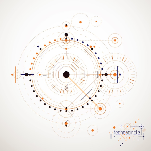 Векторный промышленный и инженерный фон, будущий технический план. абстрактный план механизма, механическая схема.