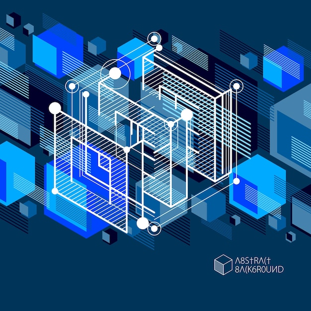 벡터 산업 및 엔지니어링 파란색 검정색 배경, 미래 기술 계획. 현대 기하학적 구성을 템플릿 및 레이아웃으로 사용할 수 있습니다.