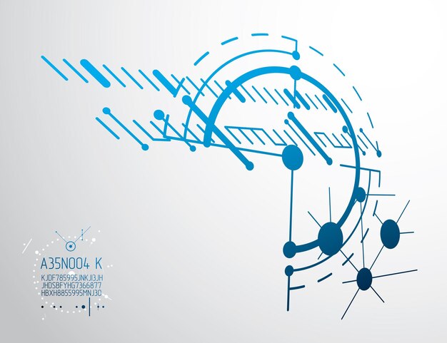 Vector industriële en technische achtergrond, toekomstig technisch plan. Abstracte blauwdruk van mechanisme, grafische afbeelding.