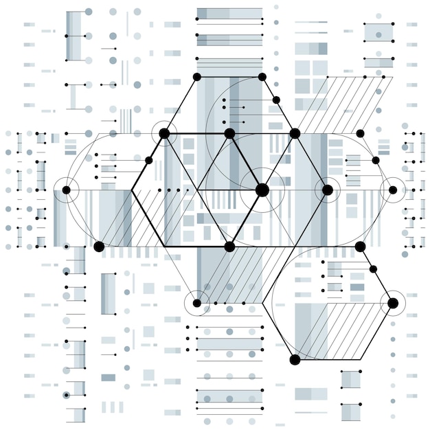 Vector vector industriële en technische achtergrond, toekomstig technisch plan. perspectiefblauwdruk van mechanisme, mechanisch schema. voor gebruik als websiteachtergrond.