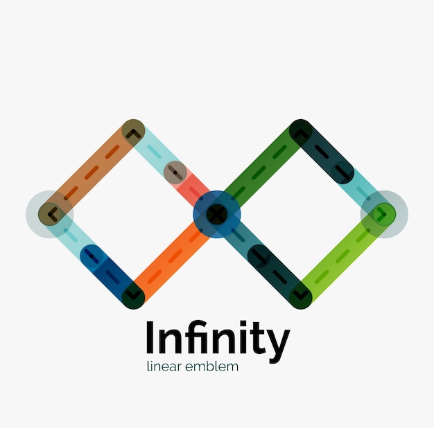 Vector vector infinity logo flat colorful design