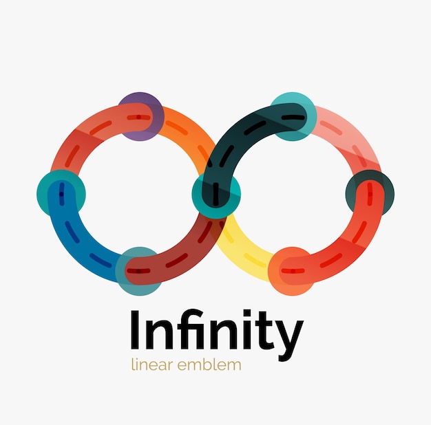 Vector infinity logo flat colorful design