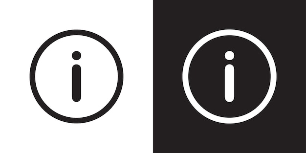 Vector vector info symbol icon black and white