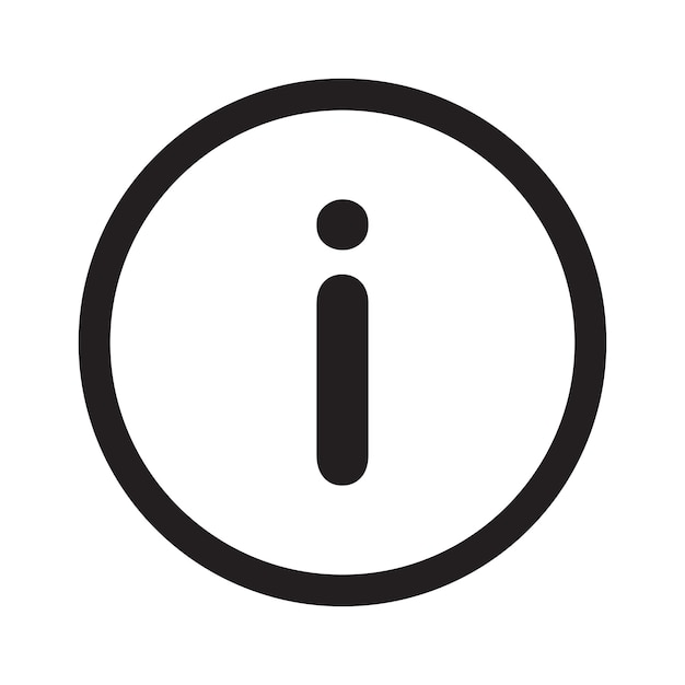 Vector vector info symbol icon black and white