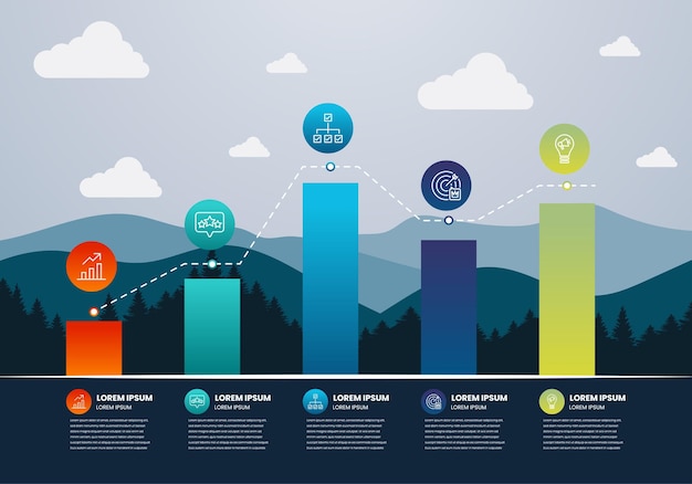 Vector vector-infografische grafiek voor presentatie