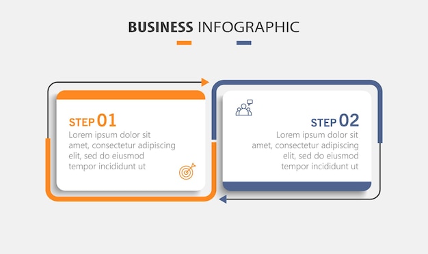 Vector vector-infografische sjabloon met iconen en 2 opties of stappen