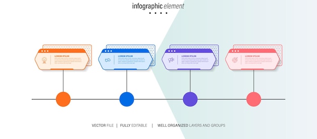 Vector infographic business banner template design