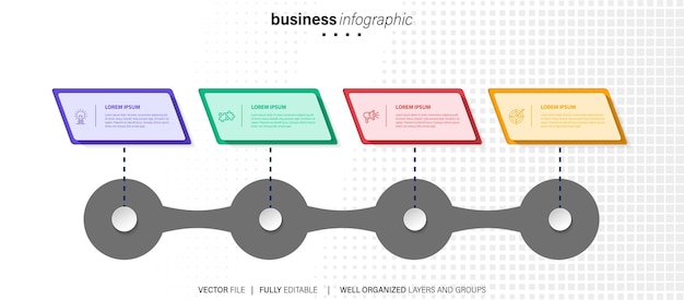 Vettore progettazione del modello di banner aziendale infografico vettoriale