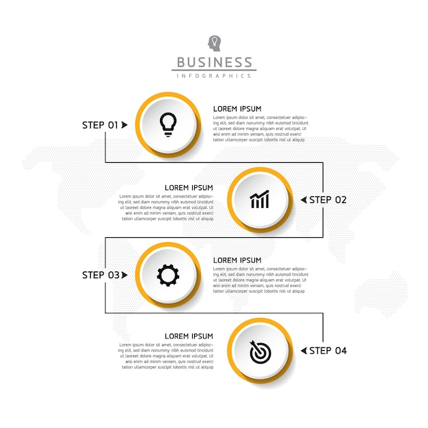 Vector infographic business presentation template connected with 4 options