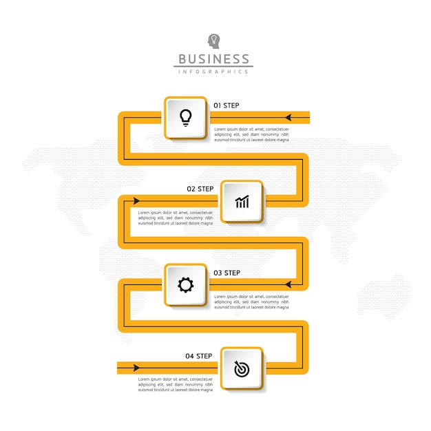 Vector infographic business presentation template connected with 4 options