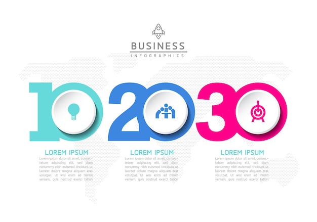 Vector infographic business presentation template with circular interconnection with 3 options