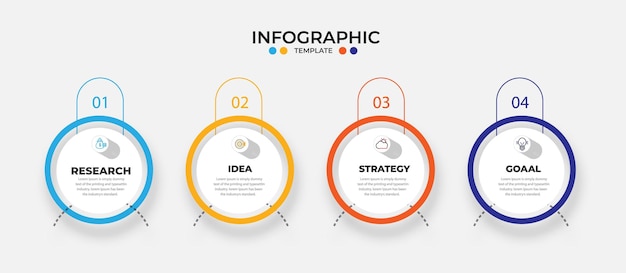 Vector infographic circle design template with 4 option or steps.