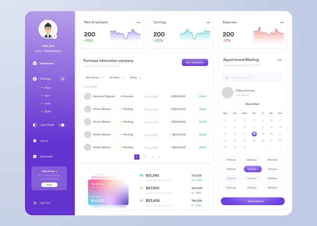 Vector infographic dashboard ui ux design with graphs charts and diagrams web interface template