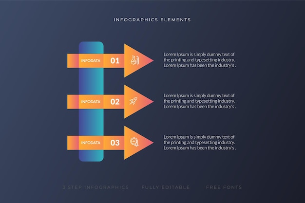 Vector vector infographic design business template with icons and 3 options or steps