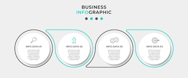vector infographic design business template with icons and 4 four options or steps