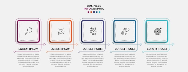 Vector vector infographic design business template with icons and 5 options or steps