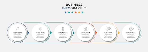 Vector Infographic design business template with icons and 6 options or steps