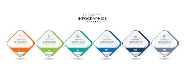 Vector Infographic design business template with icons and 6 options or steps