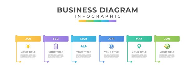 Vector vector infographic design met iconen en 6 opties of stappen infographics voor bedrijfsconcept.