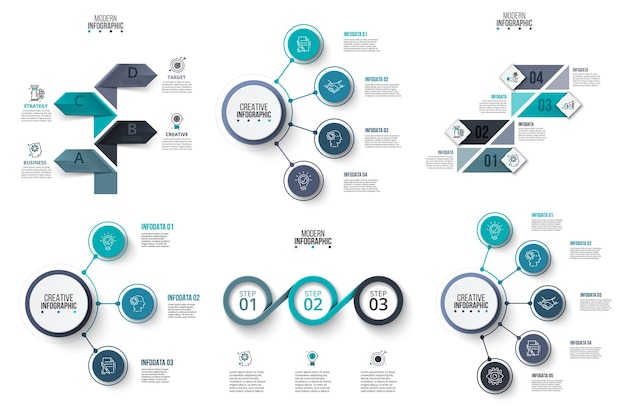 Vector vector infographic design template business concept with 3 4 and 5 options