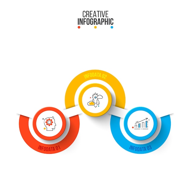 vector infographic design template. business concept with 3 options, parts, steps or processes. can be used for workflow layout, diagram, number options, web design. data visualization.