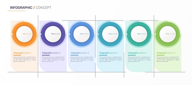 Vector vector infographic design template six options steps levels