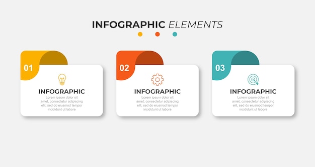 Вектор Шаблон оформления векторной инфографики с 3 вариантами или шагами