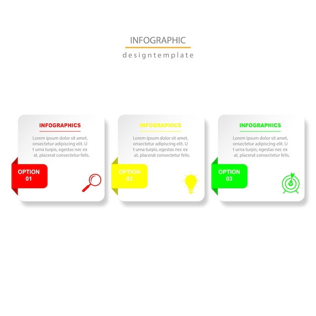 3가지 옵션 또는 단계가 있는 벡터 인포그래픽 디자인 템플릿