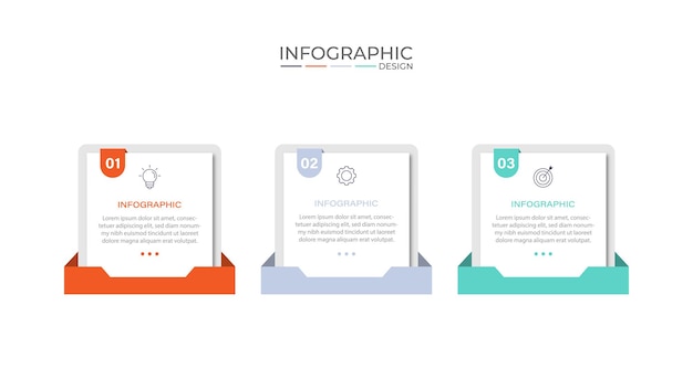 vector infographic design template with 3 options or steps