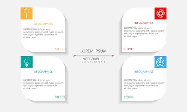 Vector infographic design template with 4 options or steps