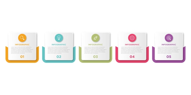 vector infographic design template with 5 options or steps
