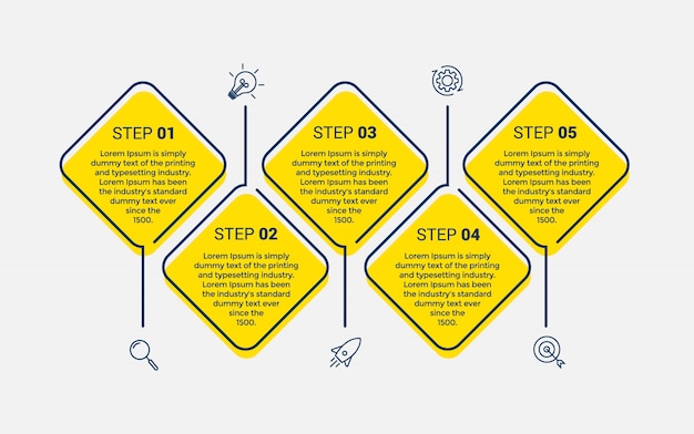 Vector infographic design template with 5 options or steps.